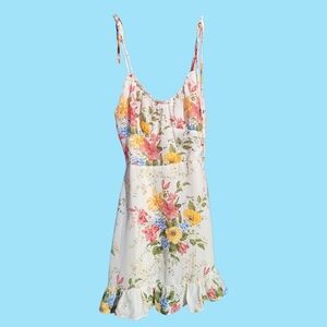 Floral V Neck Knee Length Slip Dress